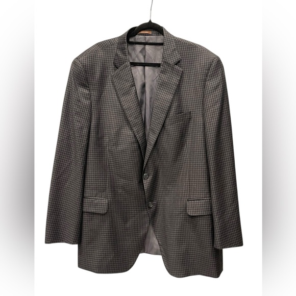 Peter Millar Charcoal Checkered Blazer Size:48T